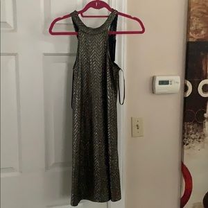 Black and gold cocktail dress